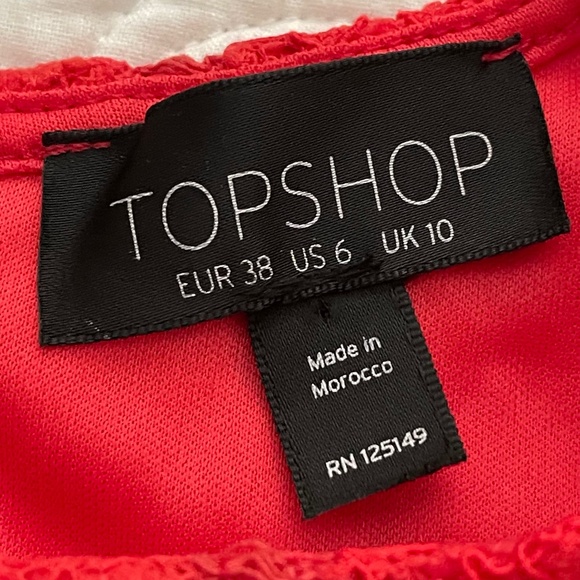 TOPSHOP Dress Red Lace Bodycon US 6 (Euro 38) - Picture 14 of 16